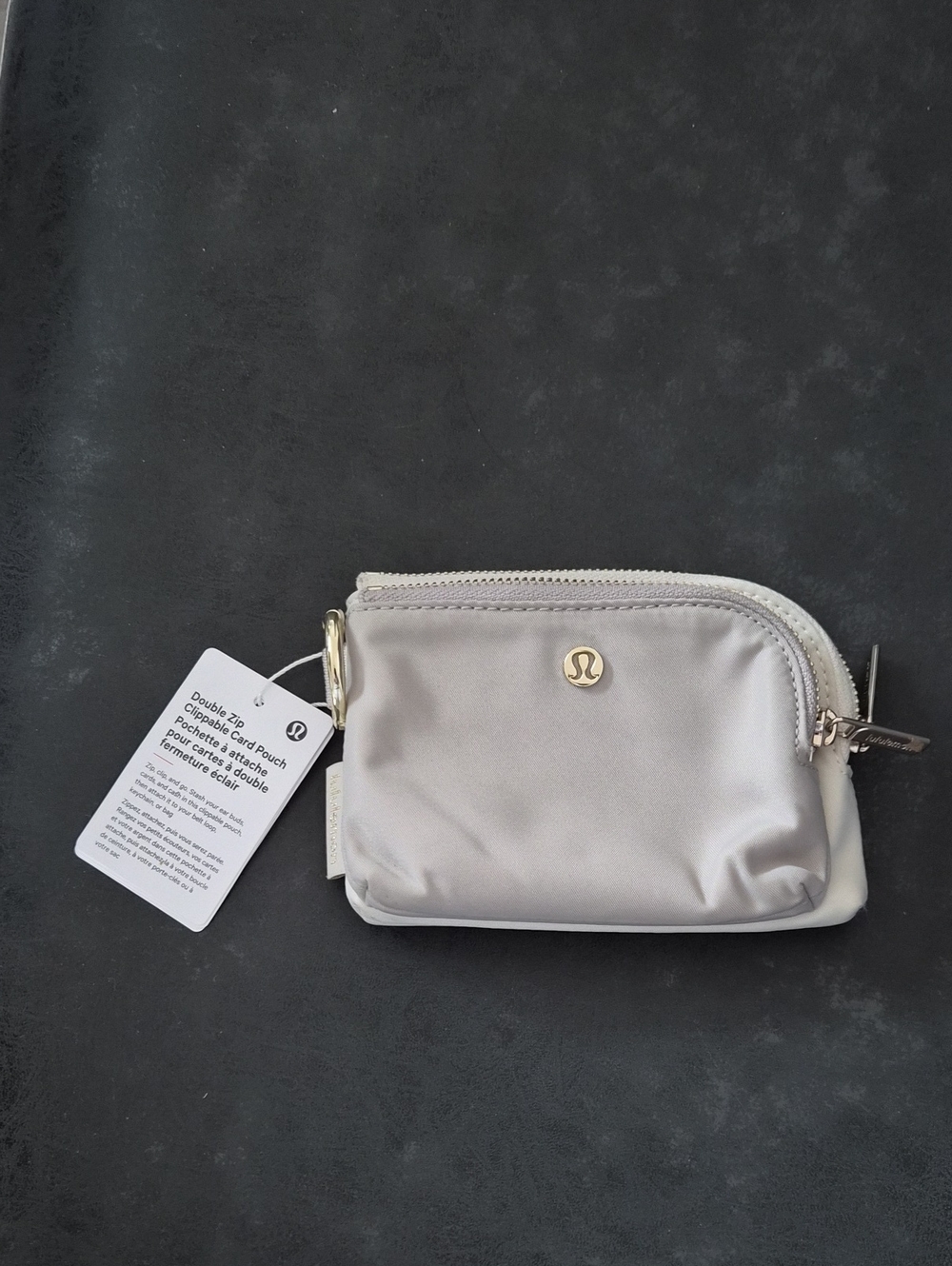 lululemon athletica Double Zip Card Pouch - Light Silver